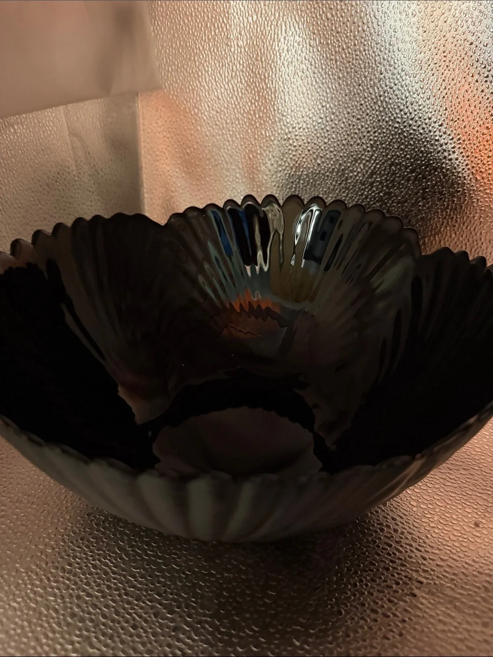 Vintage Arcorcoc Black Glass Seashell Serving Dish Made in France